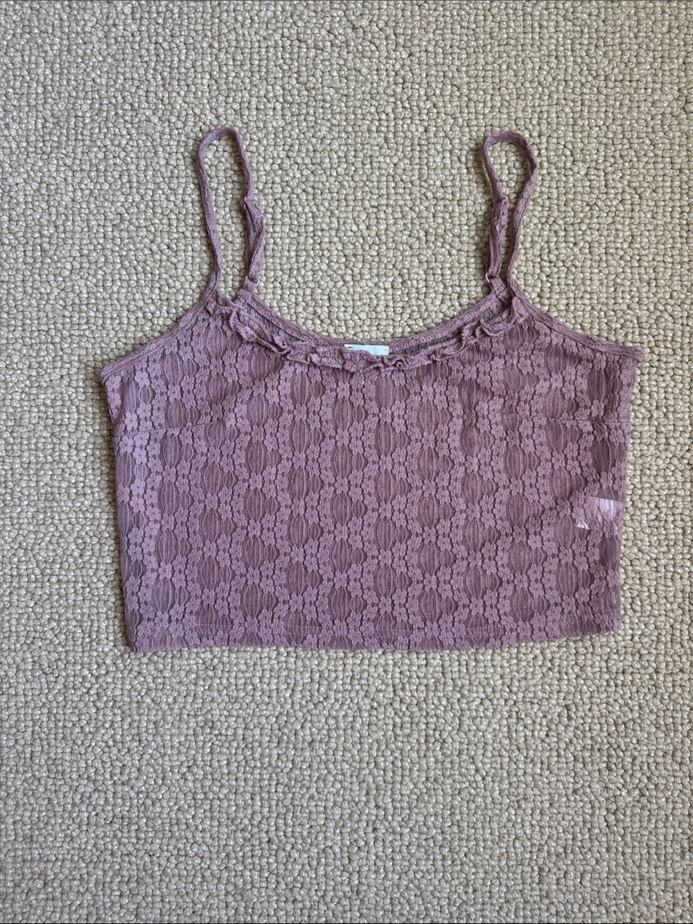 La Hearts Mauve Lace Cropped Cami